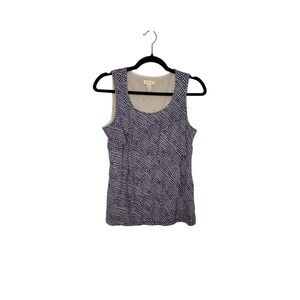 Chico's Navy Purple Pattern Tank‎ Top Sleeveless Casual Blouse